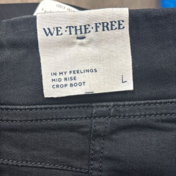WE THE FREE In My Feelings Mid Rise Crop Bootcut Black Jeans L - Picture 8 of 8